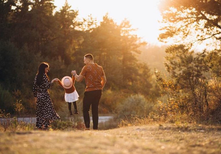 Family with their little daughter